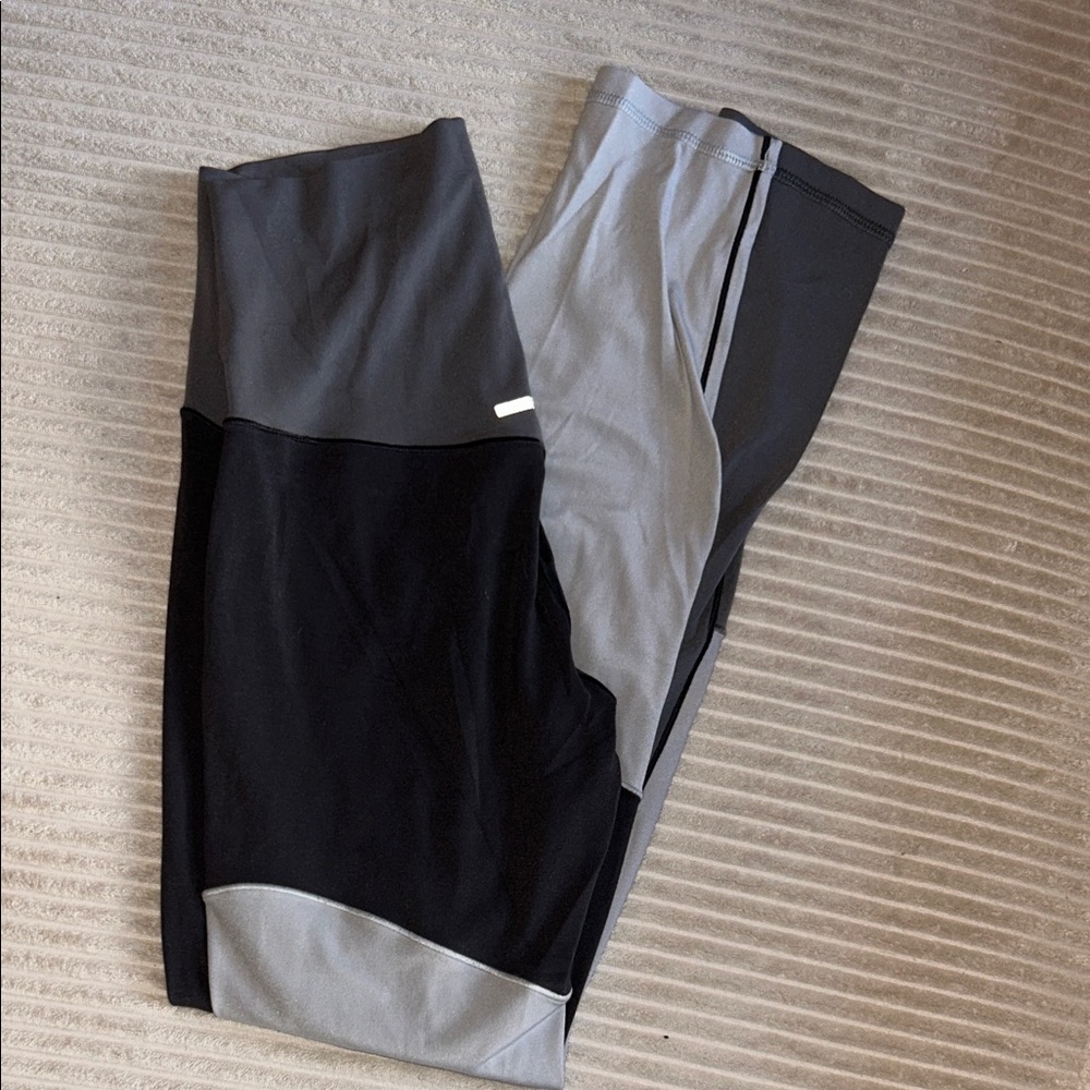 Aerie Gray Colorblock Leggings